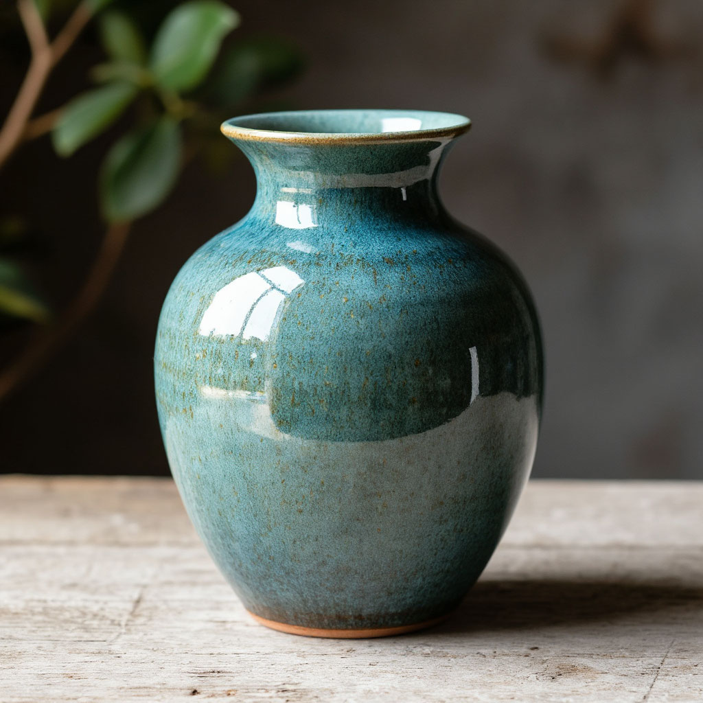 Vase Aurora - Handgefertigte Keramikvase mit mehrschichtiger Glasur